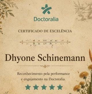 Certificado de Excelência Doctoralia — Dhyone Schinemann